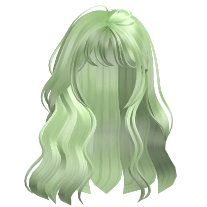 Flowy Natural Wavy Anime Messy Hair Green