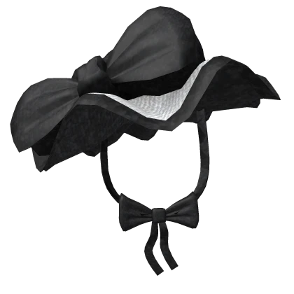 Cottagecore Black Ruffled Bonnet w Bow