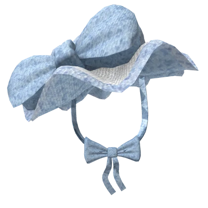 Cottagecore Blue Ruffled Bonnet w Bow