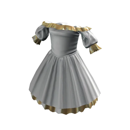 Lovely Ruffled Dress - White Gold