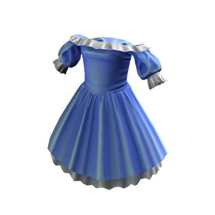 Lovely Ruffled Dress - Blue White