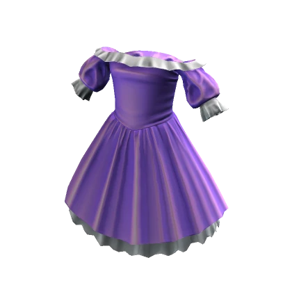 Lovely Ruffled Dress - Purple White