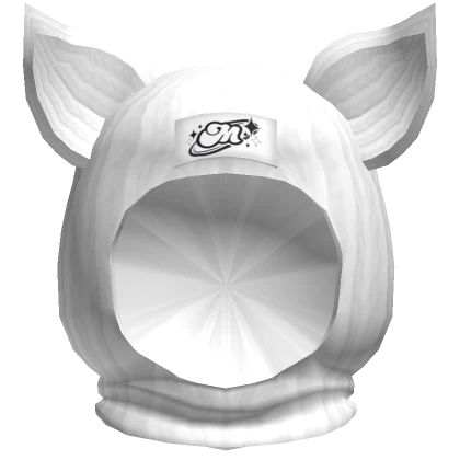 Y2K Cat Balaclava Hood White