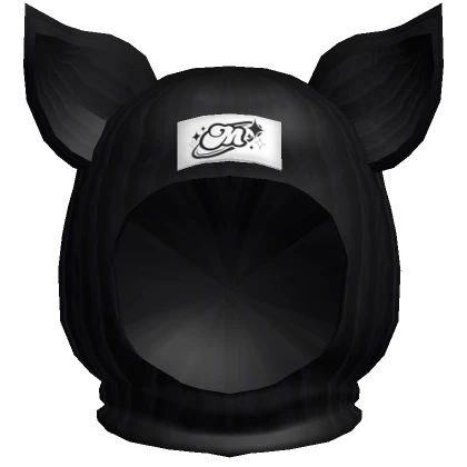 Y2K Cat Balaclava Hood Black