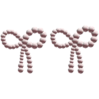 Pearly Bow Earrings in Pink