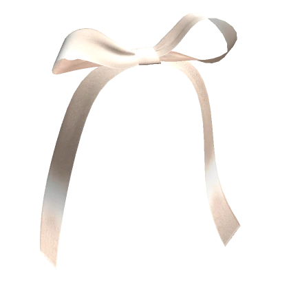 Satin Dainty Pony Bow Cream Beige