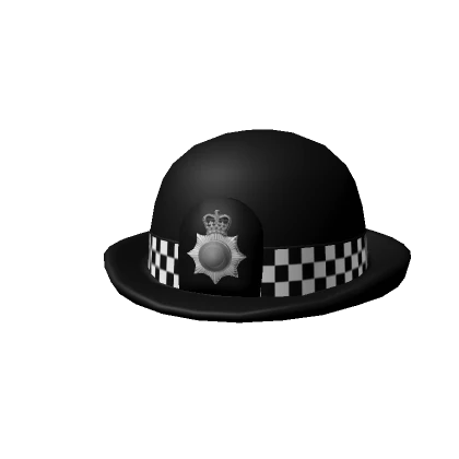 British Police Bobby Checkered Cap Military Round