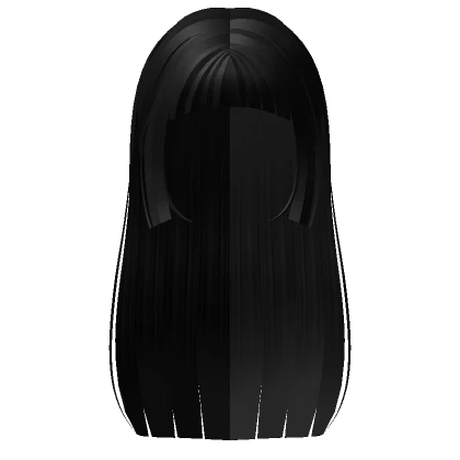 Popular Straight Long Hime Cut Hair in Black