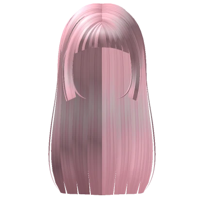 Popular Straight Long Hime Cut Hair in Ash Pink