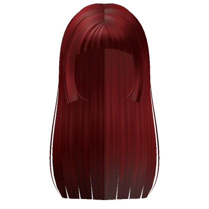 Popular Straight Long Hime Cut Hair in Red