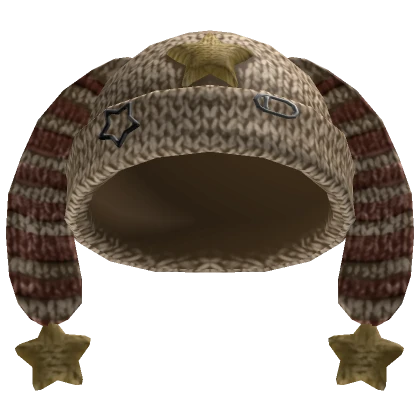 Y2K Striped Bunny Ears Beanie (Beige)