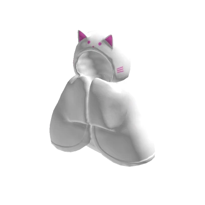 White Cat Blanket - Pink Ears