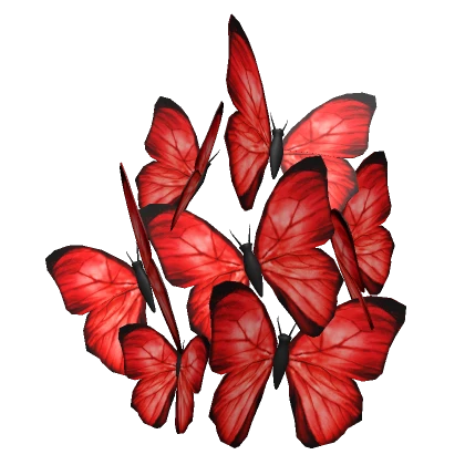 Red Butterflies on Face (R)