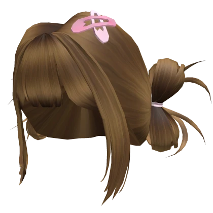 Kawaii double buns with clips - Brown