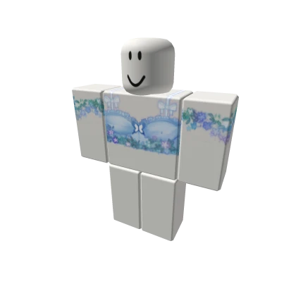 Pastel blue garden wings top