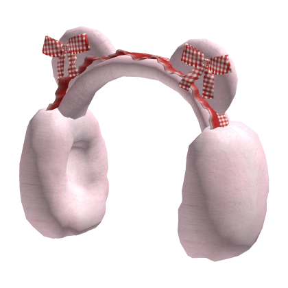 Pink Kawaii Ruffled Bear Earmuffs