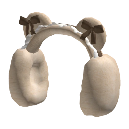 Brown Kawaii Ruffled Bear Earmuffs