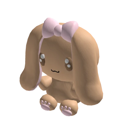 ♡ cute shy bunny plushie brown (holdable) 