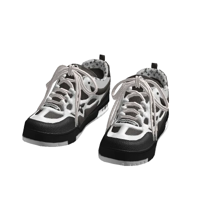 Aura Luxury Designer Shoes Black w/white