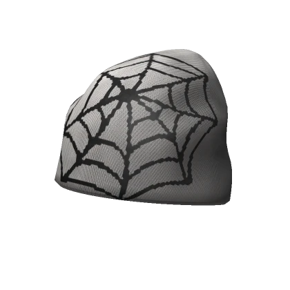 y2k white and black spidey beanie