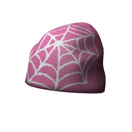 y2k pink and white spidey beanie