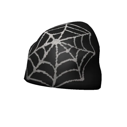 y2k black and white spidey beanie