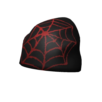 y2k black and red spidey verse beanie