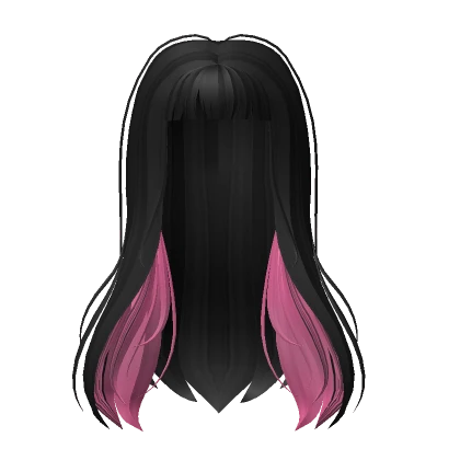  Straight Underdye Hair in Black/Pink