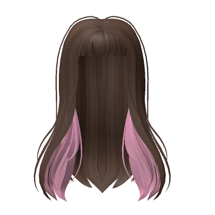  Straight Underdye Hair in Brown/Pink