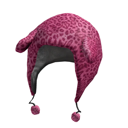 Fluffy Pink Leopard Gyaru Hood