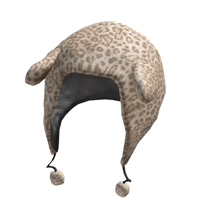 Fluffy Beige Leopard Gyaru Hood