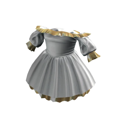 Lovely Ruffled Dress - White Gold