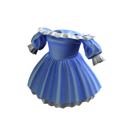 Lovely Short Ruffled Dress - Blue