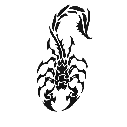 Scorpion Face Sticker Black Tattoo