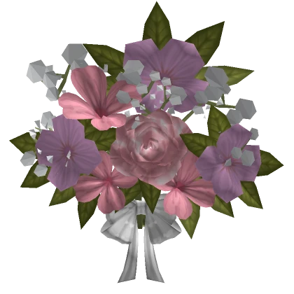 Flower Bouquet Head in Pink Purple