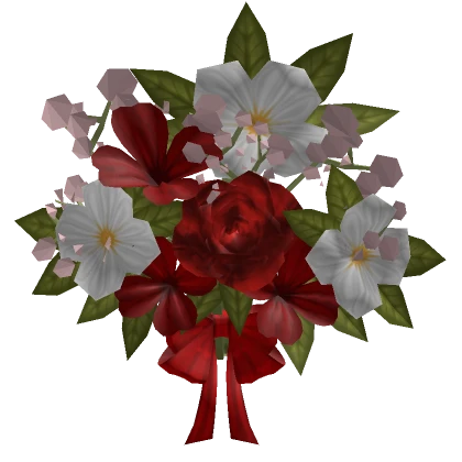 Flower Bouquet Head in Red