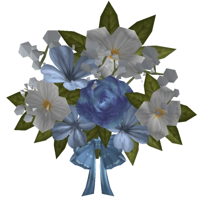 Flower Bouquet Head in Blue