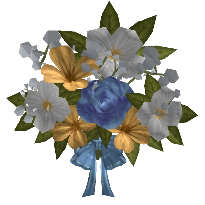 Flower Bouquet Head in Blue Yellow