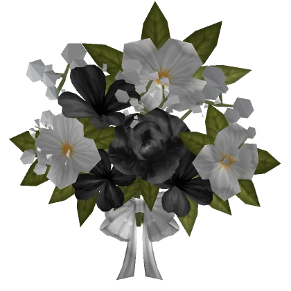 Flower Bouquet Head in Black White