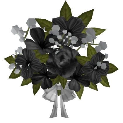 Flower Bouquet Head in Black