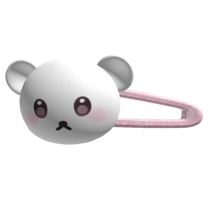 cute kawaii white bear hairclip girl