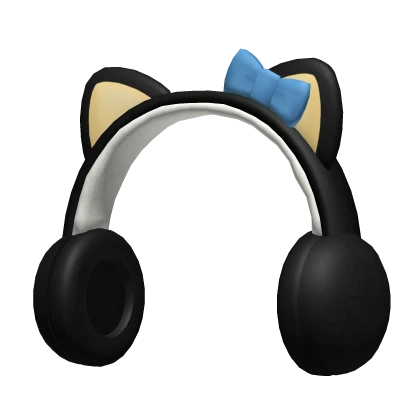 ♡ kawaii kitty blue bow headphones