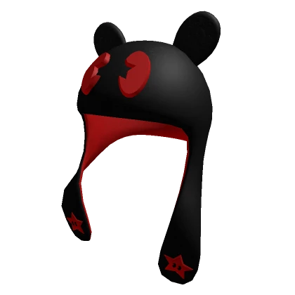 BLACK / RED Y2K STAR PLUSHIE BEANIE