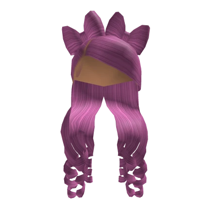 Baddie Bows Curly Unit In Pink