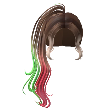 🍉Bella's Side Ponytail w/ Braid in Watermelon