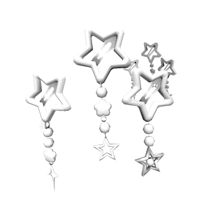 ✩ Y2K White Star Dangle Pastel Hairclips