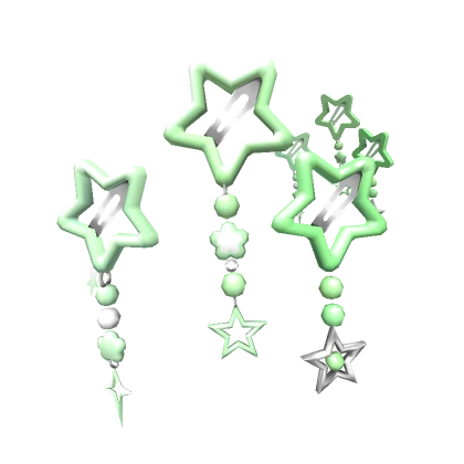 ✩ Y2K Green Star Dangle Pastel Hairclips