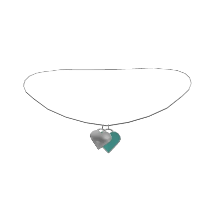 Summer Cyan Preppy BFF Heart Necklace 