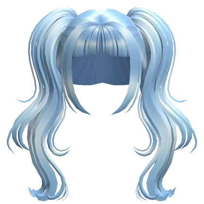 Blue Long Wavy Pigtails