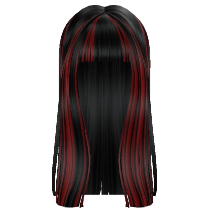 Black and Red Long Straight Bang Hair